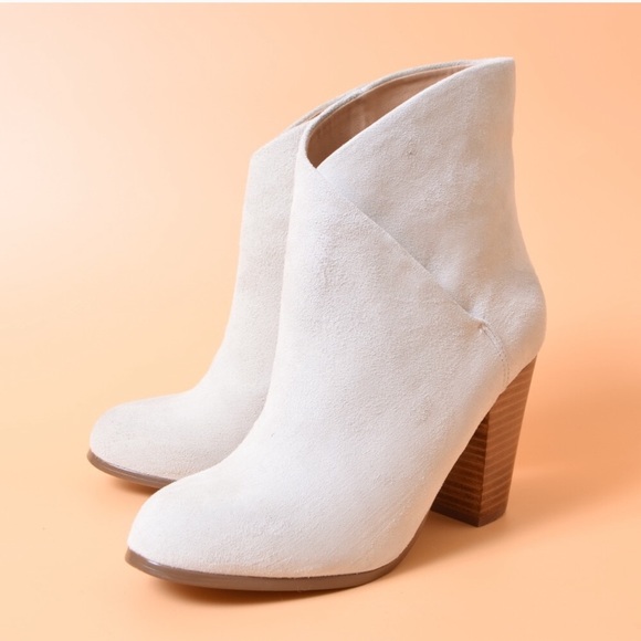 White suede booties Clearance